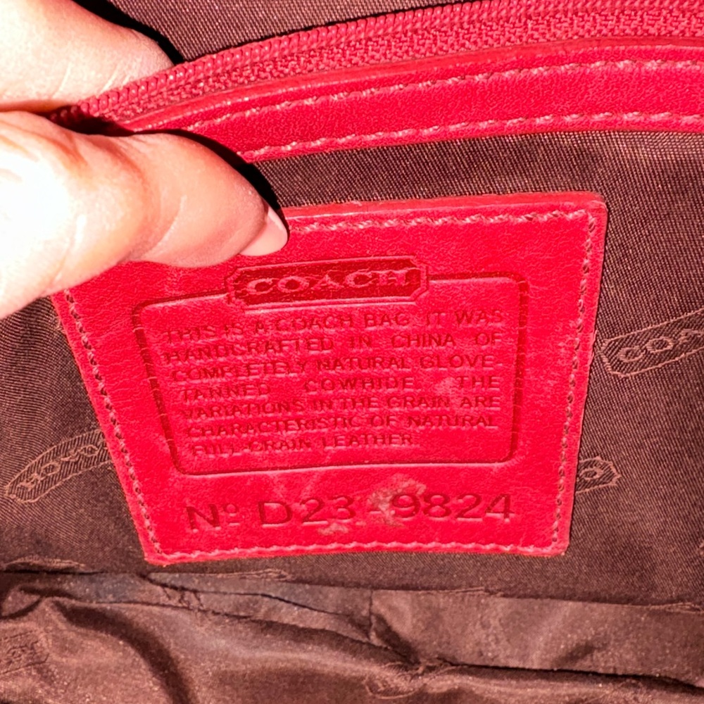 Vintage Coach Red Leather Shoulder Bag - Picture 2 of 3